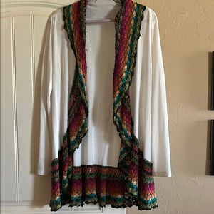 Multicolor Open Front Cardigan Sweater